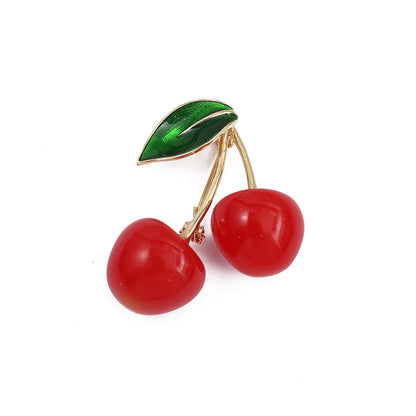 Elegant Cute Cherry Alloy Inlay Rhinestones Women'S Brooches