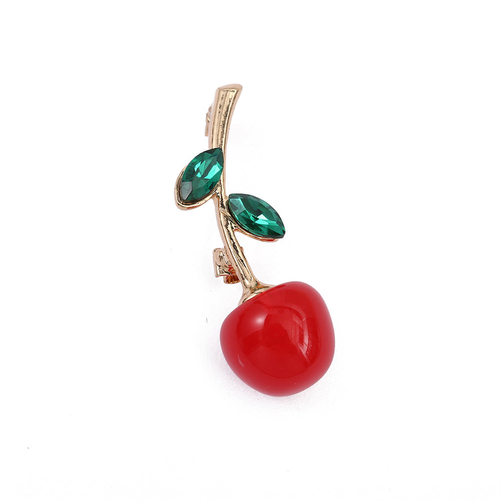 Elegant Cute Cherry Alloy Inlay Rhinestones Women'S Brooches