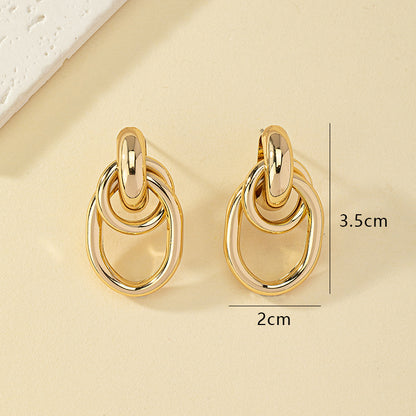 Retro Commute Round Solid Color Alloy Plating Women's Ear Studs