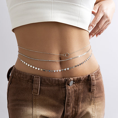 Multi-layer Tassel Sequined Metal Waist Beach Rhinestone Alloy Body Chain