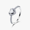 Elegant Heart Shape Sterling Silver Plating Inlay Zircon Rings