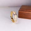 Simple Style Circle Titanium Steel Inlay Zircon Rings