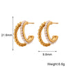 1 Pair Modern Style C Shape Plating Inlay Stainless Steel Artificial Pearls 18k Gold Plated Ear Studs