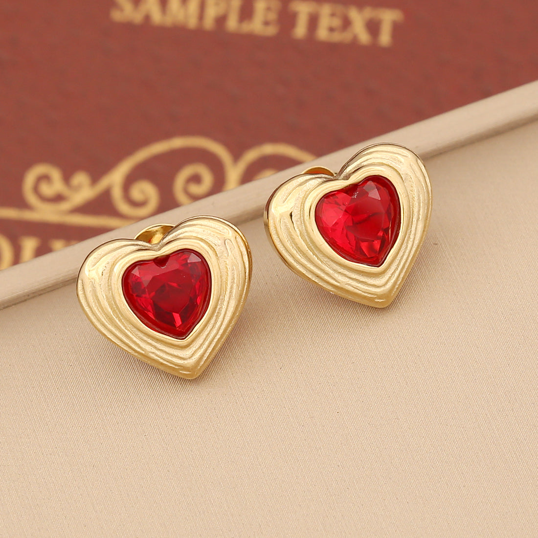 Ins Style Sweet Commute Heart Shape Stainless Steel Plating Inlay Artificial Gemstones Women's Ear Studs