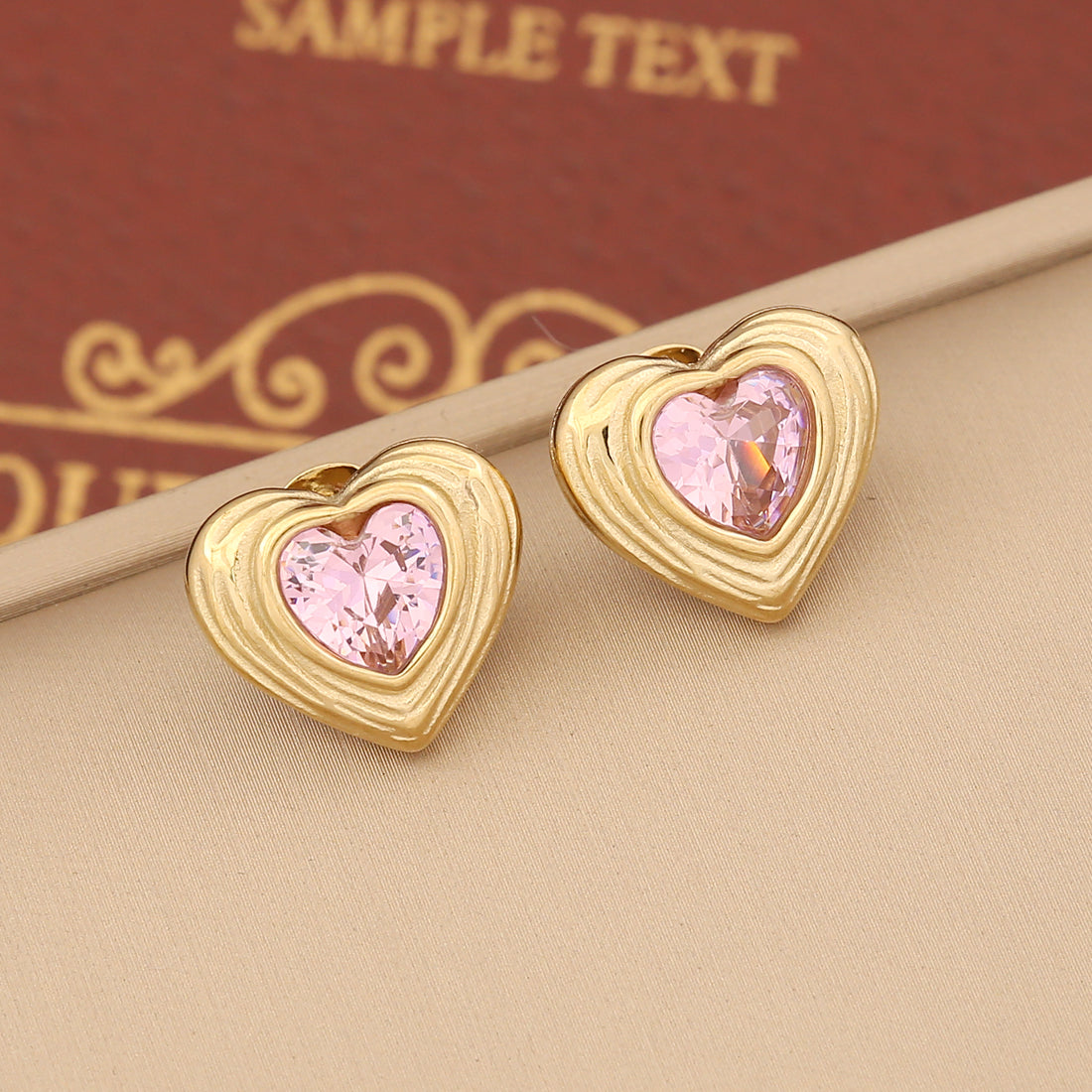 Ins Style Sweet Commute Heart Shape Stainless Steel Plating Inlay Artificial Gemstones Women's Ear Studs