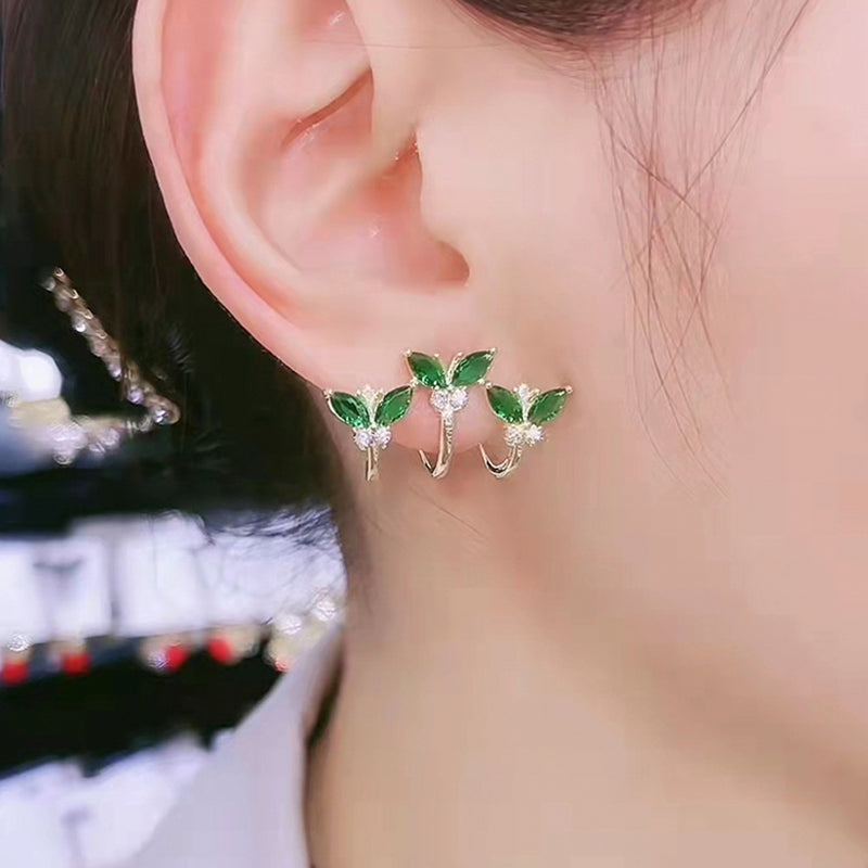 Sweet Butterfly Alloy Inlay Rhinestones Women's Ear Studs