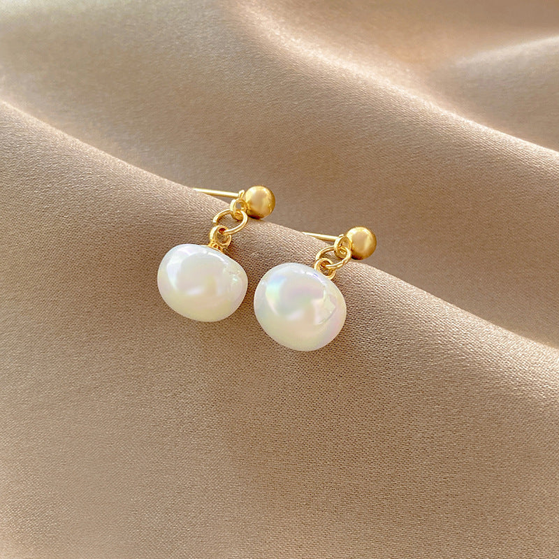 Simple Style Geometric Alloy Inlay Artificial Pearls Rhinestones Women's Ear Studs