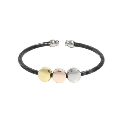 Casual Simple Style Round Stainless Steel Copper Bangle