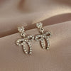 Simple Style Geometric Alloy Inlay Artificial Pearls Rhinestones Women's Ear Studs