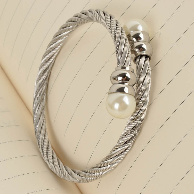 Commute Solid Color Titanium Steel Stoving Varnish Bangle