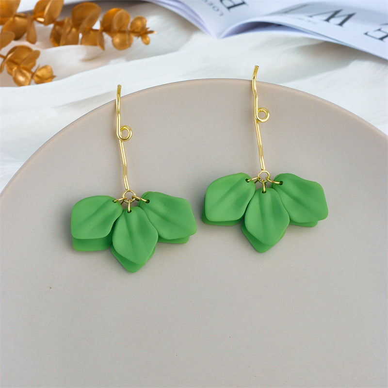 Sweet Petal Arylic Stoving Varnish Women's Drop Earrings