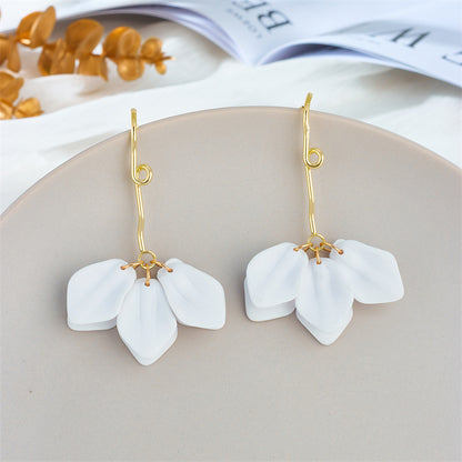 Sweet Petal Arylic Stoving Varnish Women's Drop Earrings