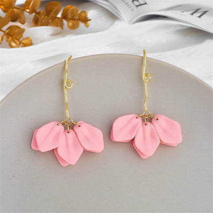 Sweet Petal Arylic Stoving Varnish Women's Drop Earrings