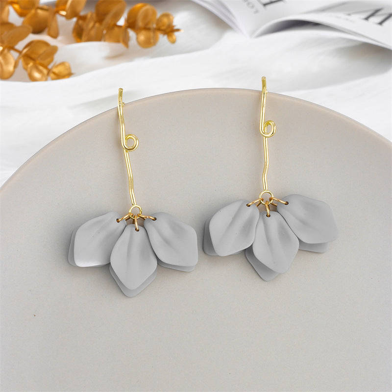 Sweet Petal Arylic Stoving Varnish Women's Drop Earrings