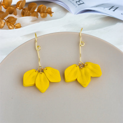 Sweet Petal Arylic Stoving Varnish Women's Drop Earrings