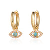 1 Pair Vintage Style Luxurious Devil's Eye Copper Plating Inlay Zircon Gold Plated Drop Earrings