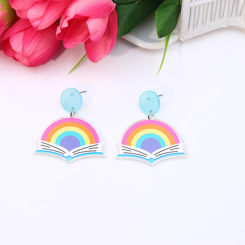 Cute Cartoon Arylic Printing Women's Earrings