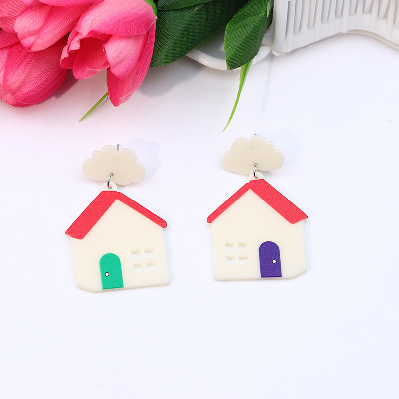 Cute Cartoon Arylic Printing Women's Earrings