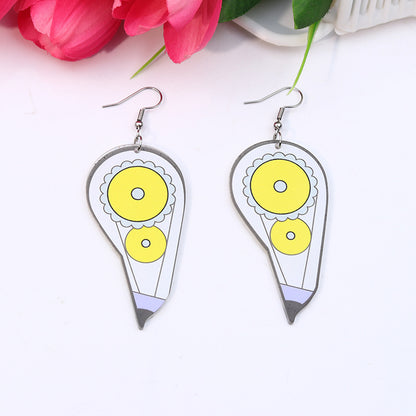 Cute Cartoon Arylic Printing Women's Earrings