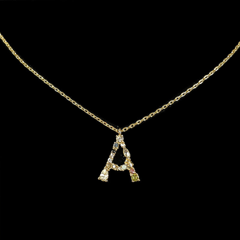 Simple Style Letter Copper Zircon Pendant Necklace In Bulk