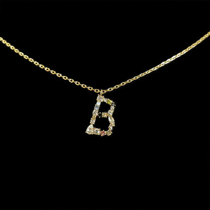 Simple Style Letter Copper Zircon Pendant Necklace In Bulk