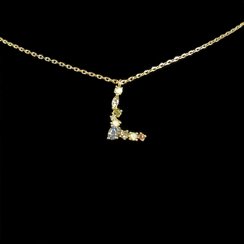 Simple Style Letter Copper Zircon Pendant Necklace In Bulk