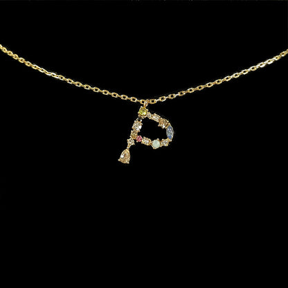 Simple Style Letter Copper Zircon Pendant Necklace In Bulk