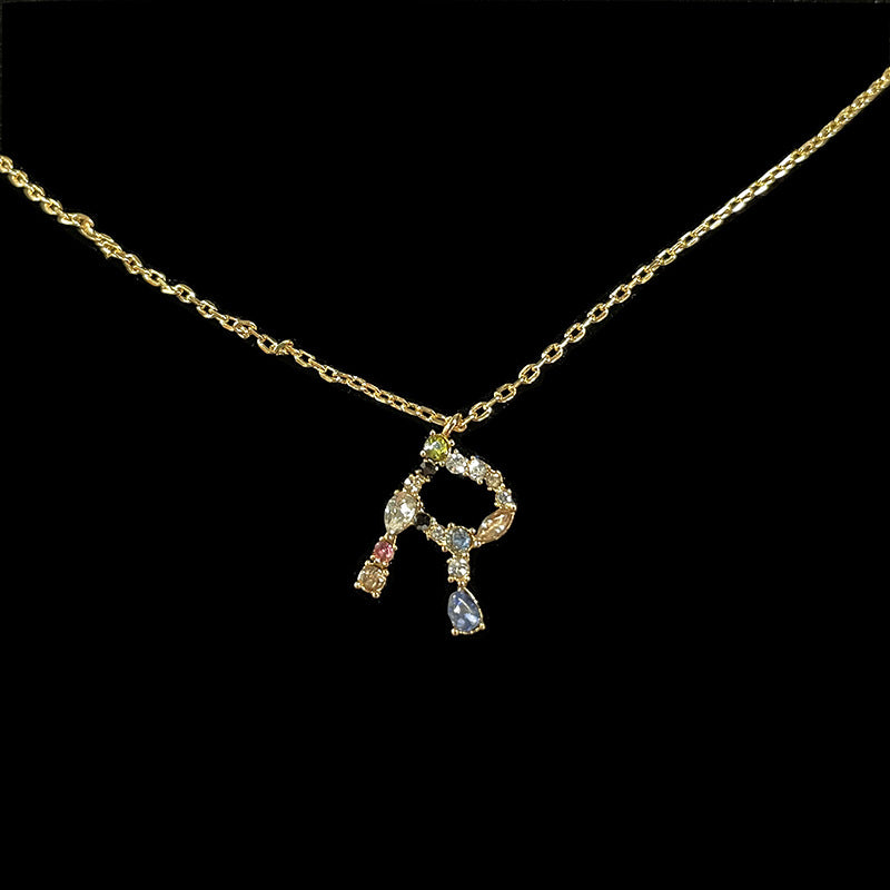 Simple Style Letter Copper Zircon Pendant Necklace In Bulk