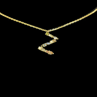 Simple Style Letter Copper Zircon Pendant Necklace In Bulk