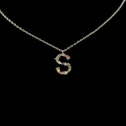 Simple Style Letter Copper Zircon Pendant Necklace In Bulk