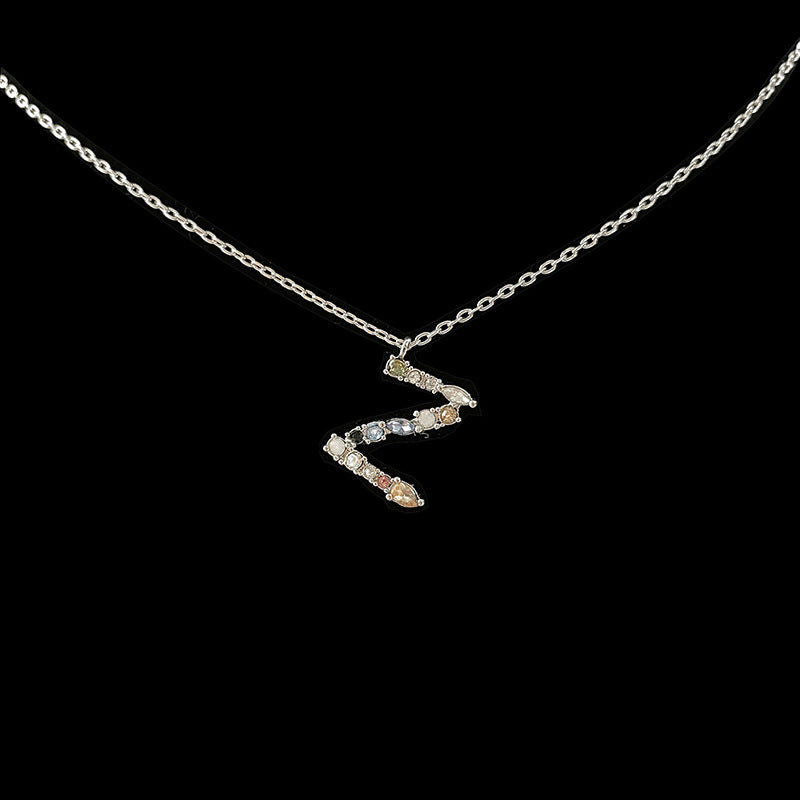 Simple Style Letter Copper Zircon Pendant Necklace In Bulk