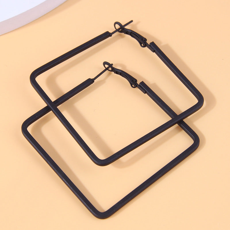 Simple Style Streetwear Square Ferroalloy Women's Earrings