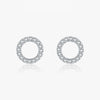 1 Pair Elegant Simple Style Classic Style Round Sterling Silver Plating Inlay Zircon Rhodium Plated Ear Studs