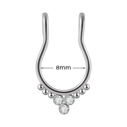 Hip-hop Round Stainless Steel Plating Nose Ring