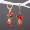 1 Pair Sweet Flower Copper Inlay Artificial Gemstones Earrings