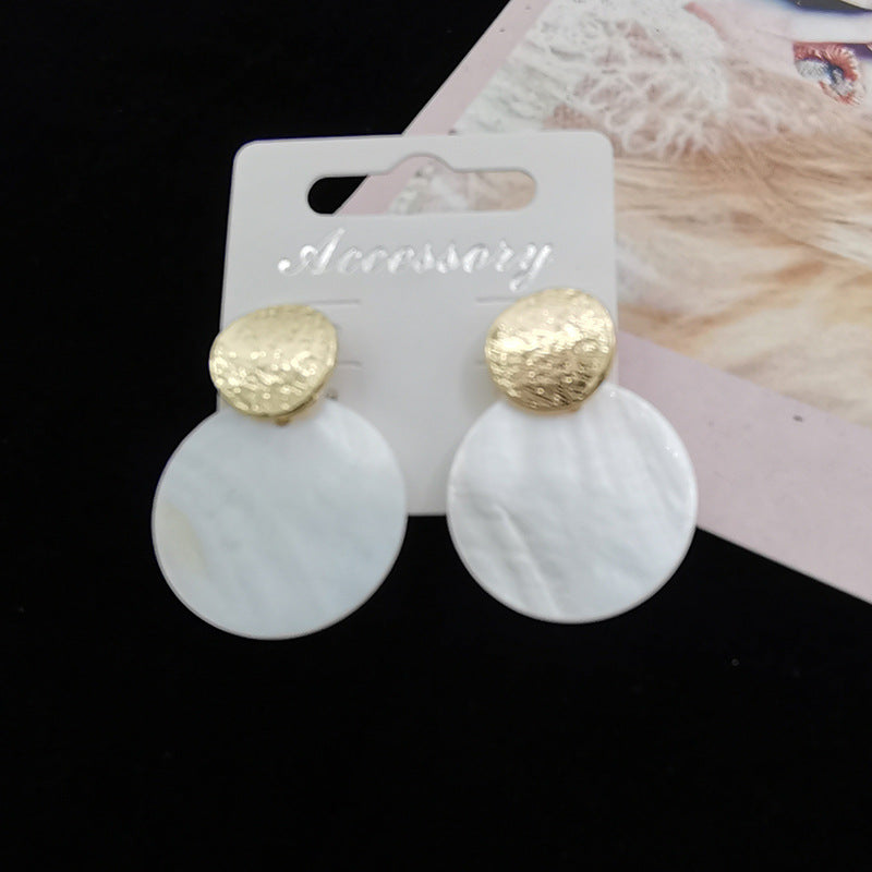 Exaggerated Round Alloy Shell Plating Women's Drop Earrings