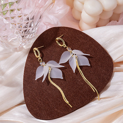 1 Pair Fashion Flower Alloy Plating Artificial Pearls Women's Drop Earrings