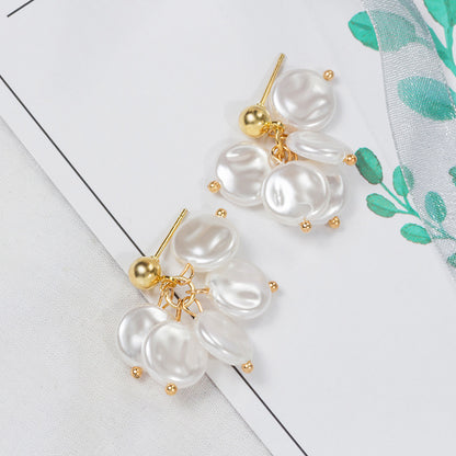 1 Pair Fashion Flower Alloy Plating Artificial Pearls Women's Drop Earrings