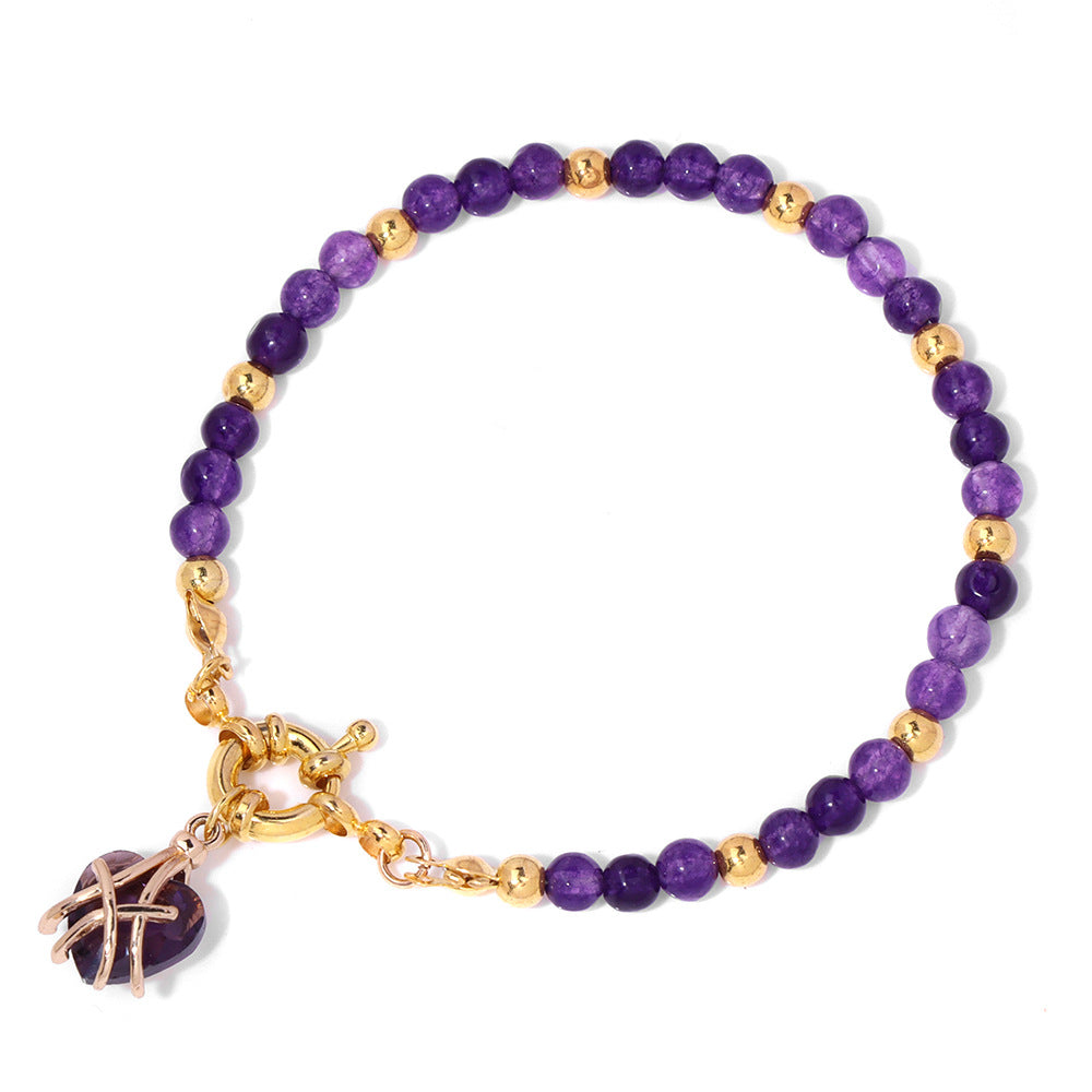 Elegant Heart Shape Natural Stone Beaded Bracelets