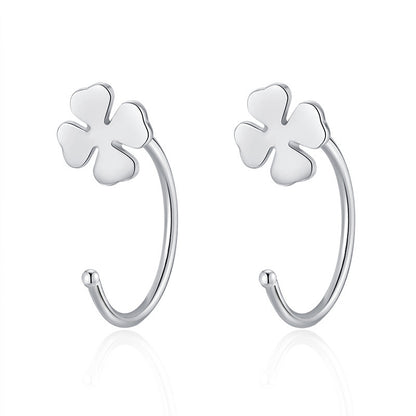 1 Pair Simple Style Flower Sterling Silver Ear Studs