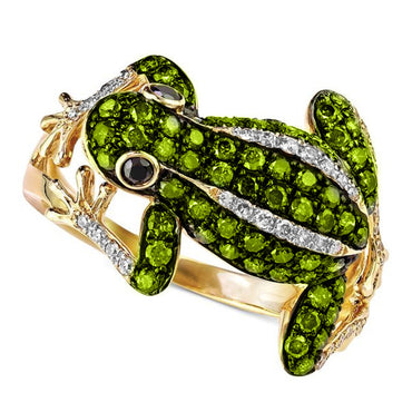 New Creative Realistic Frog Shape Micro-set Zircon Female Alloy Ring Accessories