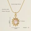 Glam Shiny Sun Water Droplets Heart Shape Stainless Steel Plating Inlay Zircon 18k Gold Plated Pendant Necklace