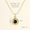 Glam Shiny Sun Water Droplets Heart Shape Stainless Steel Plating Inlay Zircon 18k Gold Plated Pendant Necklace