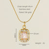 Glam Shiny Sun Water Droplets Heart Shape Stainless Steel Plating Inlay Zircon 18k Gold Plated Pendant Necklace