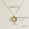 Glam Shiny Sun Water Droplets Heart Shape Stainless Steel Plating Inlay Zircon 18k Gold Plated Pendant Necklace