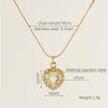 Glam Shiny Sun Water Droplets Heart Shape Stainless Steel Plating Inlay Zircon 18k Gold Plated Pendant Necklace