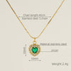 Glam Shiny Sun Water Droplets Heart Shape Stainless Steel Plating Inlay Zircon 18k Gold Plated Pendant Necklace