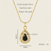 Glam Shiny Sun Water Droplets Heart Shape Stainless Steel Plating Inlay Zircon 18k Gold Plated Pendant Necklace