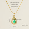 Glam Shiny Sun Water Droplets Heart Shape Stainless Steel Plating Inlay Zircon 18k Gold Plated Pendant Necklace