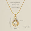 Glam Shiny Sun Water Droplets Heart Shape Stainless Steel Plating Inlay Zircon 18k Gold Plated Pendant Necklace